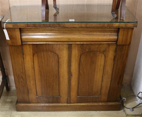 A rosewood Victorian chiffonier base, W.87cm